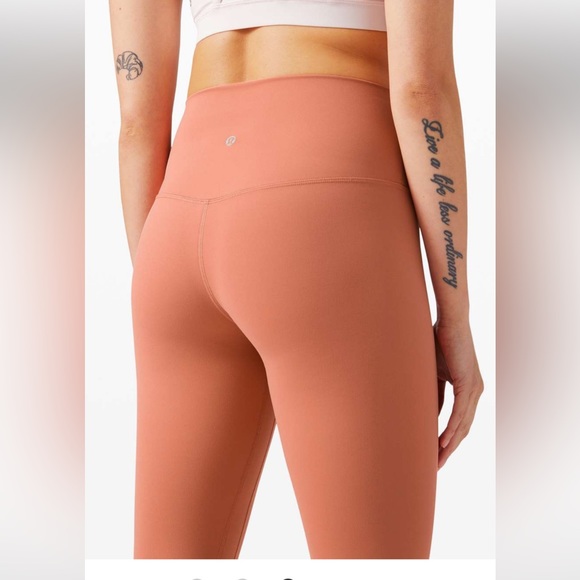 Lululemon peach pink Align pants Crop leggings 21" *Cool Rustic Coral unlined 6 - Picture 2 of 10